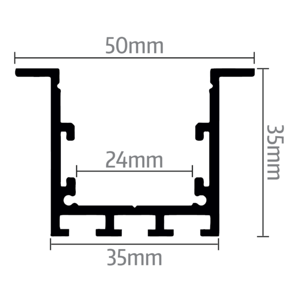 Perfil Aluminio Empotrar Modelo 4 - Imagen 2
