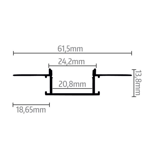 Perfil Aluminio Empotrar Modelo 5 - Imagen 2